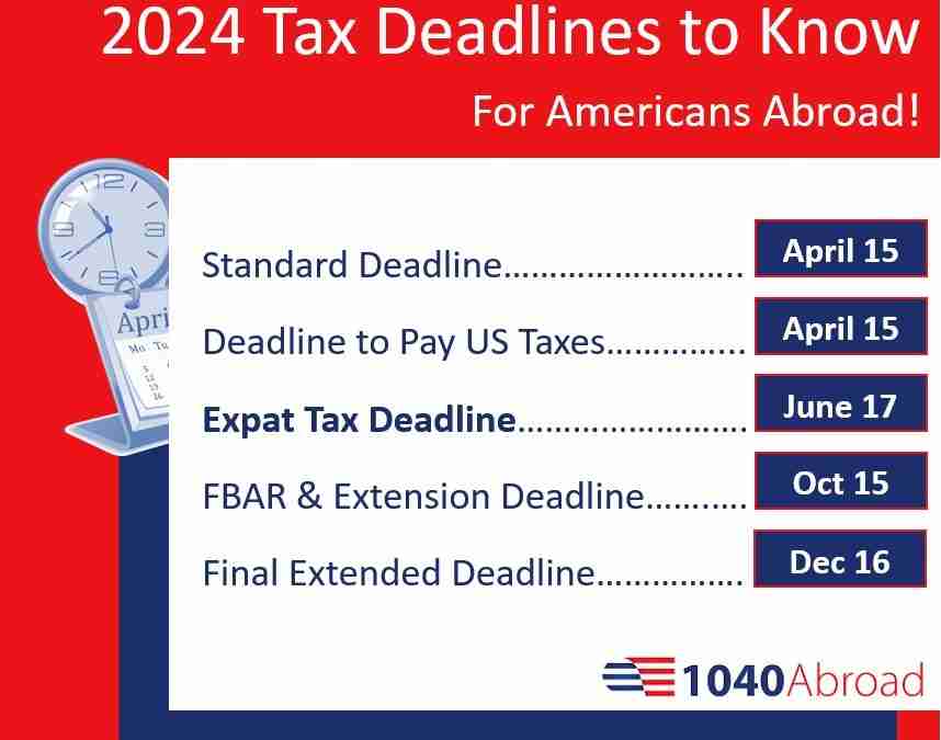 U.S. Expat Tax Deadlines for 2024: What You Need To Know
