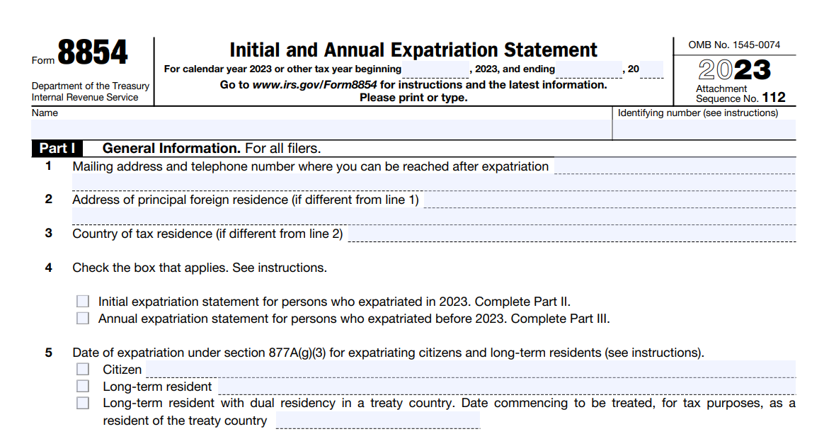 Form 8854 (2023)