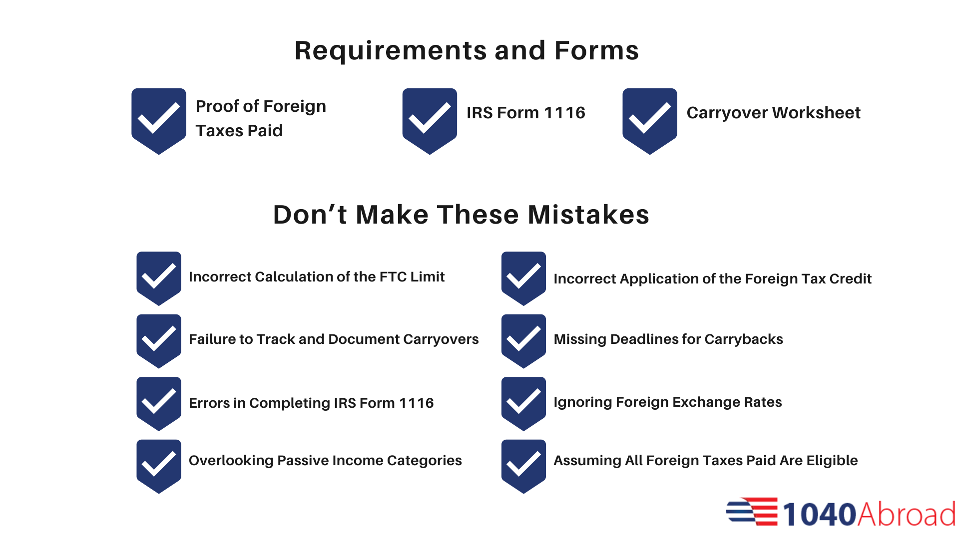 Requirements and Forms for Claiming Foreign Tax Credit Carryover